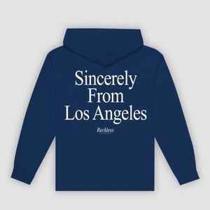 Young & Reckless “Sincerely From Los Angeles” Navy Hoodie Size XL